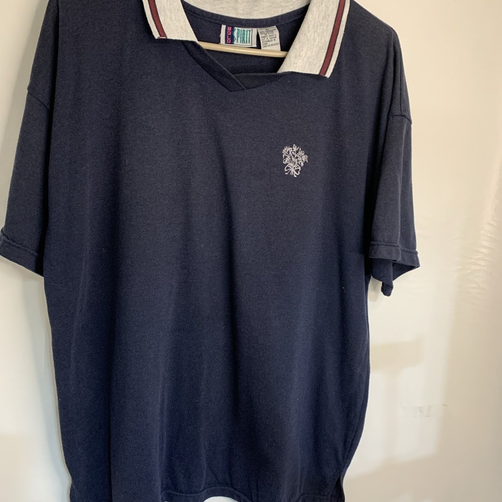 Bolo spirit Vintage 90s Blue Collar Polo Shirt Unisex  sz Xlarge Floral grunge‎ - Picture 2 of 6